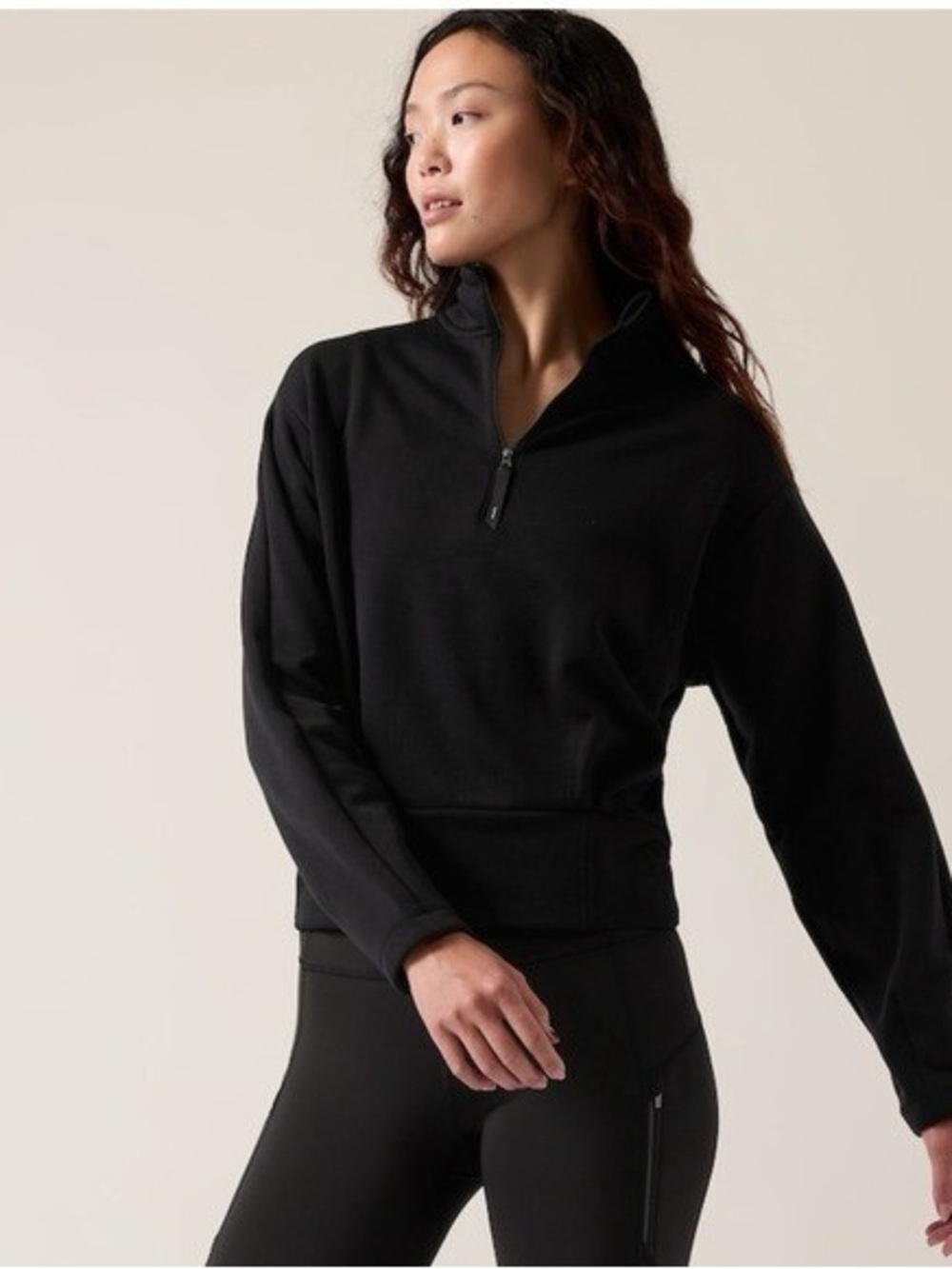 ATHLETA Altitude Polartec Half-Zip Sweatshirt – Black – Size Small